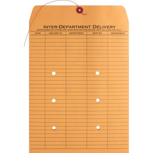 thumbnail image 2 of Business Source 2-Sided Inter-Department Envelopes - 10x13 Inch Kraft Routing Envelopes With String Closure - Box Of 100 2 of 4