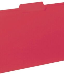 Red Business Source 1/3 Tab Cut Letter Recycled Top Tab File Folder