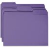 Purple Business Source 1/3 Tab Cut Recycled Top Tab File Folder