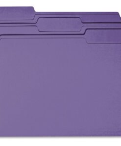 Purple Business Source 1/3 Tab Cut Recycled Top Tab File Folder