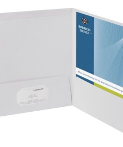 white Business Source Letter Pocket Folder