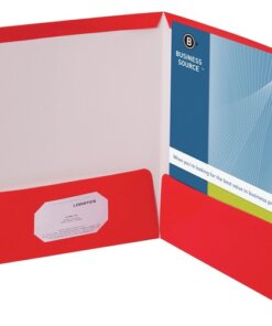Red Business Source Letter Pocket Folder