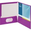 Purple Business Source Letter Pocket Folder