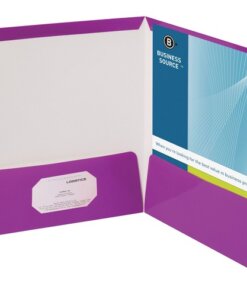 Purple Business Source Letter Pocket Folder
