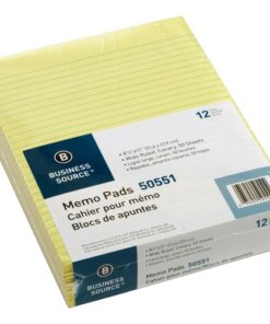 Business Source Glued Top Ruled Memo Pads - Letter