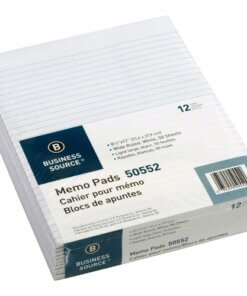 Business Source Glued Top Ruled Memo Pads - Letter