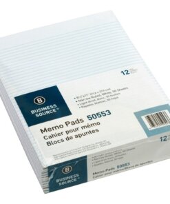 Business Source Glued Top Ruled Memo Pads - Letter