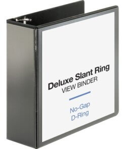 Black Business Source Deluxe Slant Ring View Binder