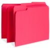 Red Business Source 1/3 Tab Cut Letter Recycled Top Tab File Folder