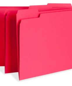 Red Business Source 1/3 Tab Cut Letter Recycled Top Tab File Folder