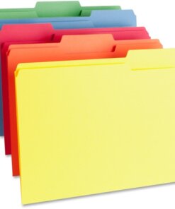 Business Source 1/3 Tab Cut Letter Recycled Top Tab File Folder