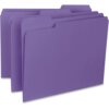Purple Business Source 1/3 Tab Cut Letter Recycled Top Tab File Folder