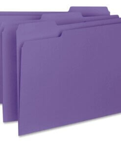 Purple Business Source 1/3 Tab Cut Letter Recycled Top Tab File Folder