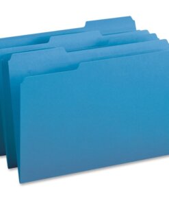 Blue Business Source 1/3 Tab Cut Legal Recycled Top Tab File Folder