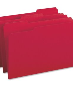 Red Business Source 1/3 Tab Cut Legal Recycled Top Tab File Folder