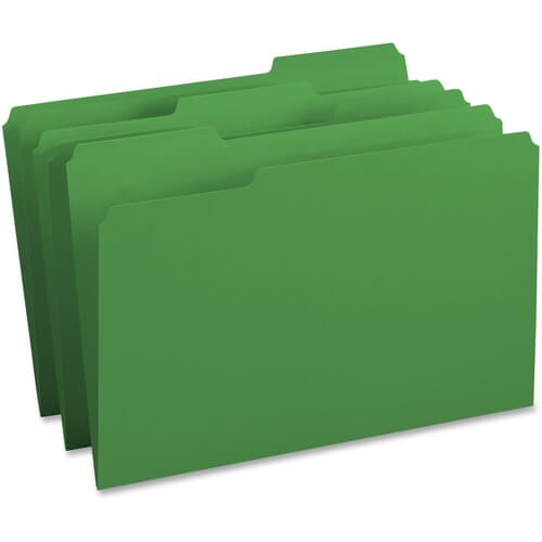 GreenBusiness Source 1/3 Tab Cut Legal Recycled Top Tab File Folder