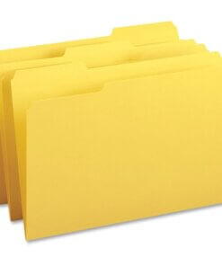 Yellow Business Source 1/3 Tab Cut Legal Recycled Top Tab File Folder