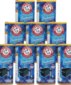 9 Boxes of arm and hammer garbage can deodorizer