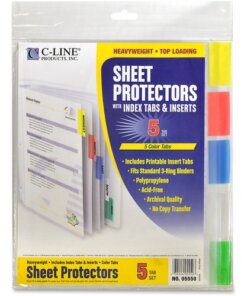 C-Line Heavyweight Poly Sheet Protectors with Index Tabs