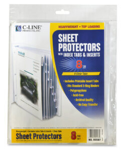 C-Line Heavyweight Poly Sheet Protectors with Index Tabs
