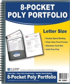C-Line 8-Pocket Spiral-Bound Poly Portfolio