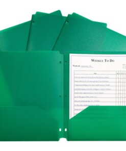 Green C-Line 2-pocket Heavyweight Poly Portfolio Pocket