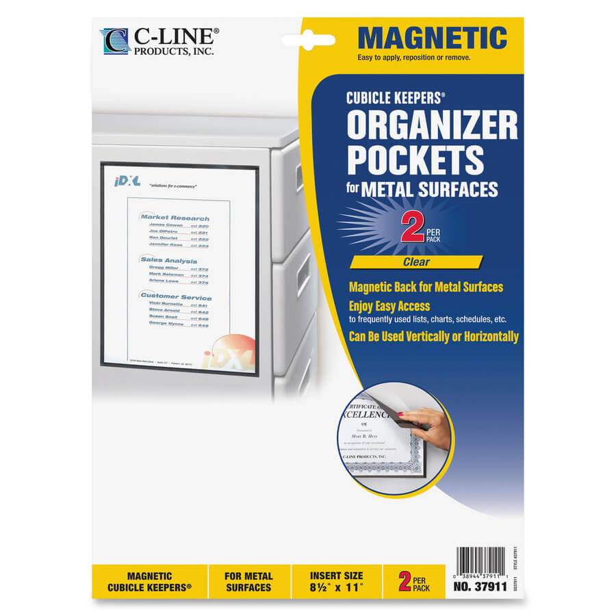 C-Line Cubicle Keepers Display Pockets for Metal Surfaces