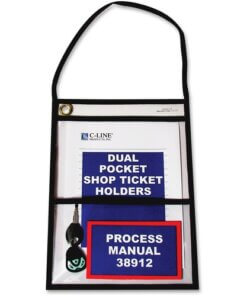 C-Line Two Pocket Shop Ticket Holders with Hanging Straps, Stitched