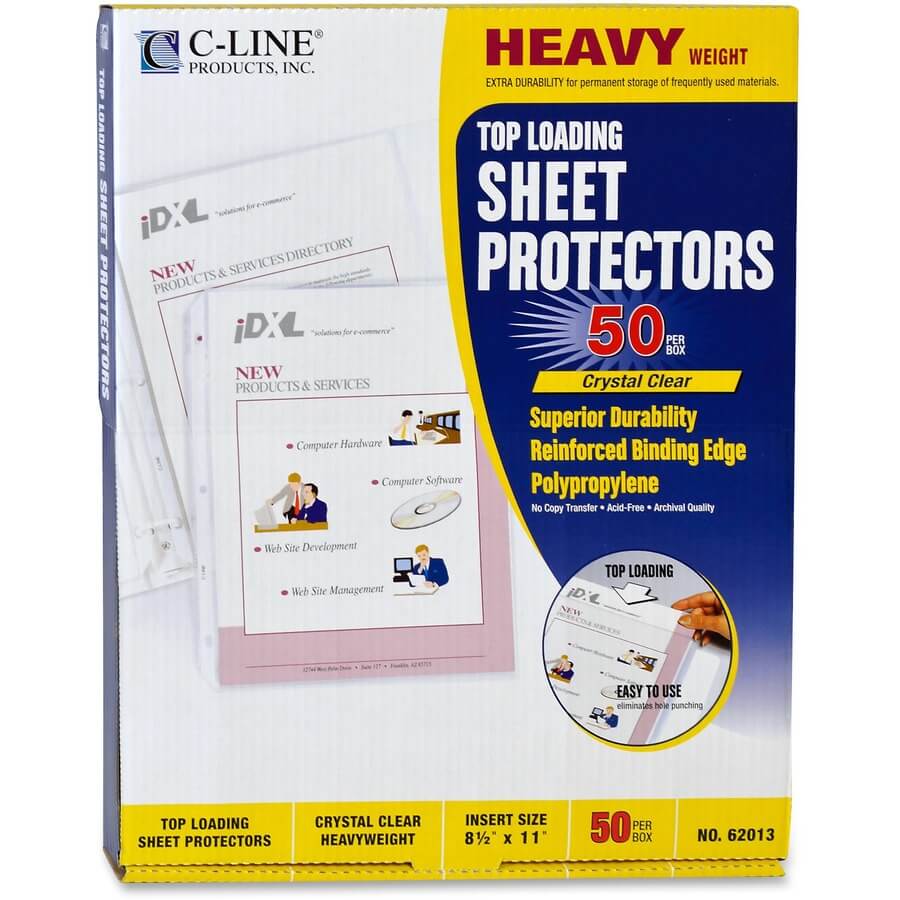C-Line Heavyweight Poly Sheet Protectors