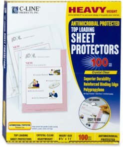 C-Line Heavyweight Poly Sheet Protectors with Antimicrobial Protection