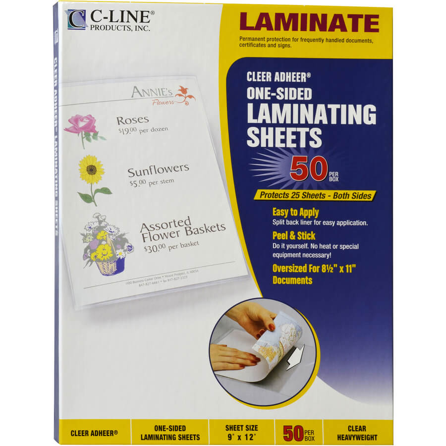 C-Line Heavyweight Cleer Adheer Laminating Sheets