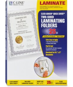 C-Line Super Heavyweight Cleer Adheer Quick Cover Laminating Pockets