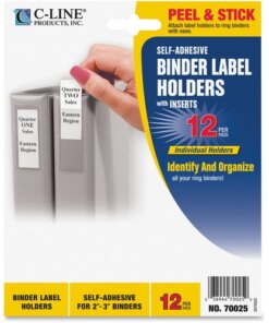 C-Line Self-Adhesive Binder Label Holders