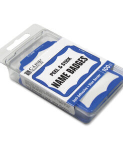 Blue Scalloped Edge C-Line Self-Adhesive Name Tags