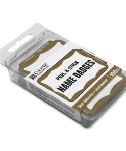 Gold Scalloped Edge C-Line Self-Adhesive Name Tags