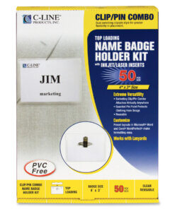 C-Line Clip/Pin Combo Style Name Badges