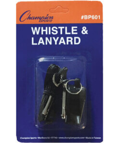 Champion Sports Plastic Whistle/Bulk Lanyard Pack