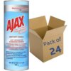 can of ajax and brown box with pack of 24 written on box