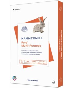Hammermill Fore Multipurpose Copy Paper - White - 96 Brightness - Ledger/Tabloid - 11" x 17" - 20 lb Basis Weight - 500 / Ream - FSC - Acid-free