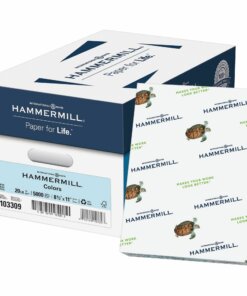 Hammermill Colors Recycled Copy Paper - Blue - Letter - 8 1/2" x 11" - 20 lb Basis Weight - Smooth - 500 / Ream - SFI, FSC - Archival-safe, Acid-free, Jam-free