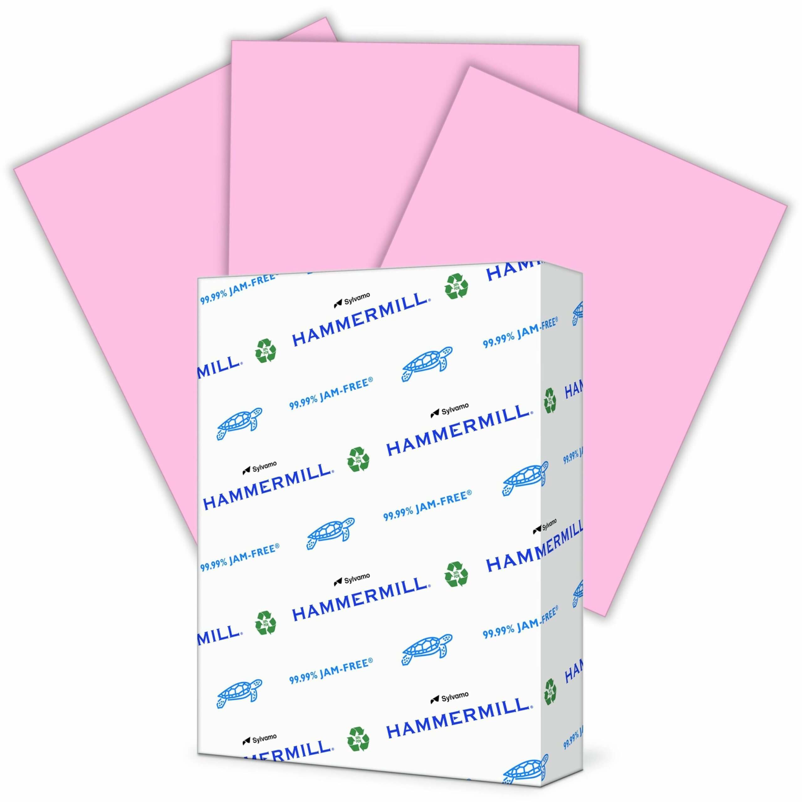 Hammermill Colors Recycled Copy Paper - Pink - Letter - 8 1/2" x 11" - 20 lb Basis Weight - Smooth - 500 / Ream - SFI, FSC - Archival-safe, Acid-free, Jam-free