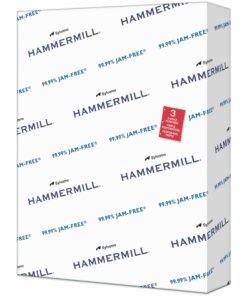 Hammermill Copy Plus 3HP Paper - White - 92 Brightness - Letter - 8 1/2" x 11" - 20 lb Basis Weight - 500 / Ream - FSC, FSC - Acid-free, Pre-punched, Quick Drying