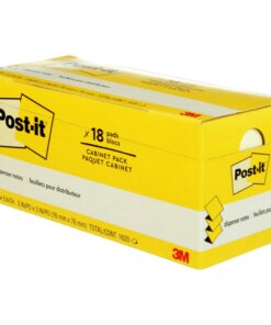 Post-it&reg; Dispenser Notes - 1620 - 3" x 3" - Square - 90 Sheets per Pad - Unruled - Canary Yellow - Paper - Self-adhesive, Removable - 18 / Pack