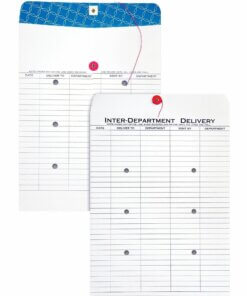 Quality Park 10 x 13 Treated Inter-Departmental Envelopes - Inter-department - #13 1/2 - 10" Width x 13" Length - String/Button - 100 / Box - White
