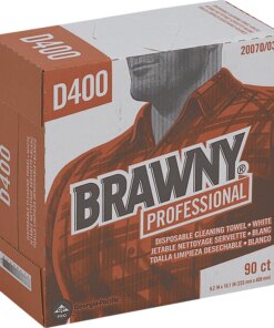 Brawny&reg; Professional D400 Disposable Cleaning Towels - 16.10" x 9.20" - White - Soft, Absorbent, Medium Duty - For Multipurpose - 90 / Box