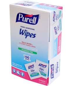 PURELL&reg; On-the-go Sanitizing Hand Wipes - 5" x 7" - Clear - Alcohol Based, Fragrance-free - 100 / Box