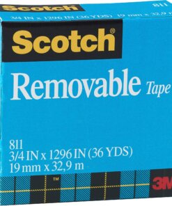 Scotch Removable Magic Tape Roll - 36 yd Length x 0.75" Width - 1" Core - 1 / Roll - Matte Clear