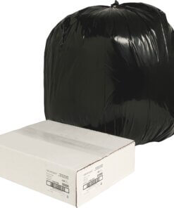 Nature Saver Black Low-density Recycled Can Liners - Large Size - 45 gal Capacity - 40" Width x 46" Length - 1.25 mil (32 Micron) Thickness - Low Density - Black - Plastic - 100/Carton - Cleaning Supplies