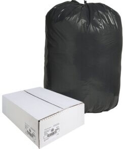 Nature Saver Black Low-density Recycled Can Liners - Extra Large Size - 60 gal Capacity - 38" Width x 58" Length - 1.25 mil (32 Micron) Thickness - Low Density - Black - Plastic - 100/Carton - Cleaning Supplies