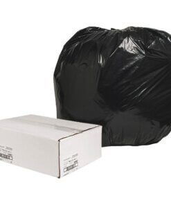 Nature Saver Black Low-density Recycled Can Liners - Extra Large Size - 56 gal Capacity - 43" Width x 48" Length - 1.25 mil (32 Micron) Thickness - Low Density - Black - Plastic - 100/Carton - Cleaning Supplies